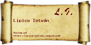 Lipics István névjegykártya